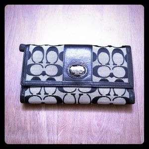 Coach Signature Checkbook Wallet